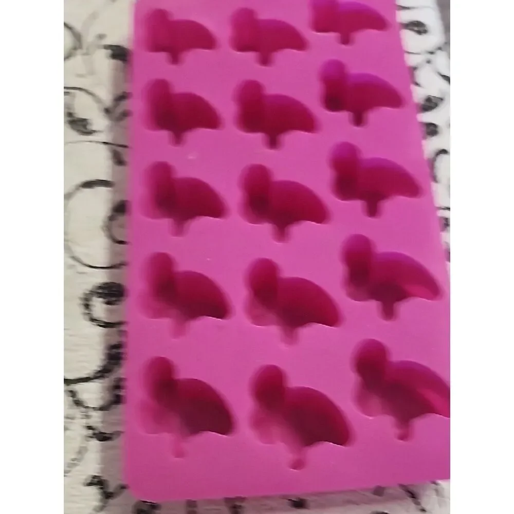 Pink Silicone Flamingo Candy & Ice Cube Mold Set